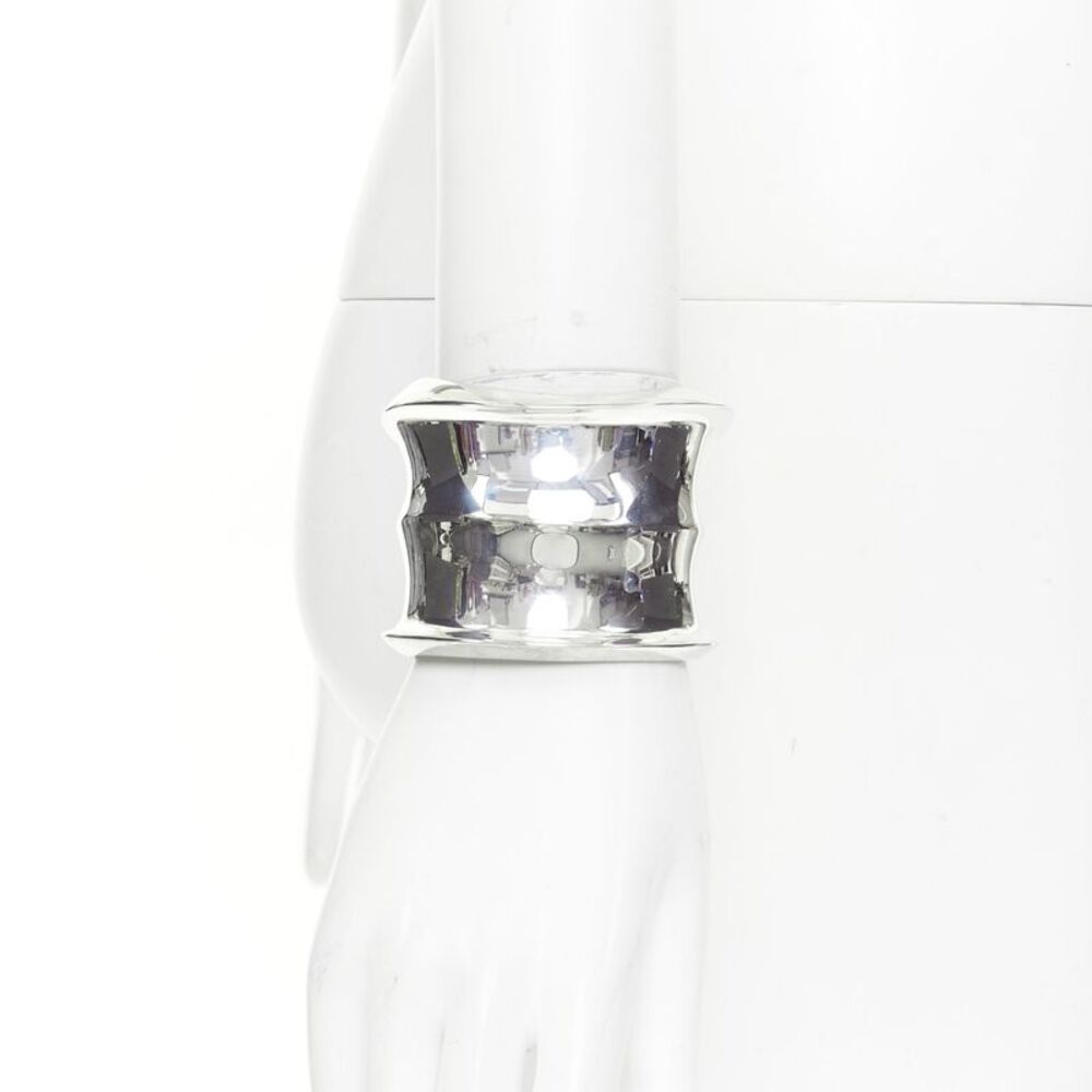 Saint Laurent mirror silver high shine wide cuff